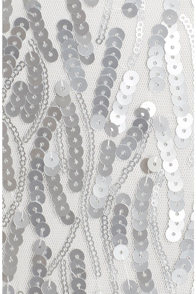 'Courtney' Spaghetti Strap Sequin Blouson Gown, Alternate, color, CLOUD