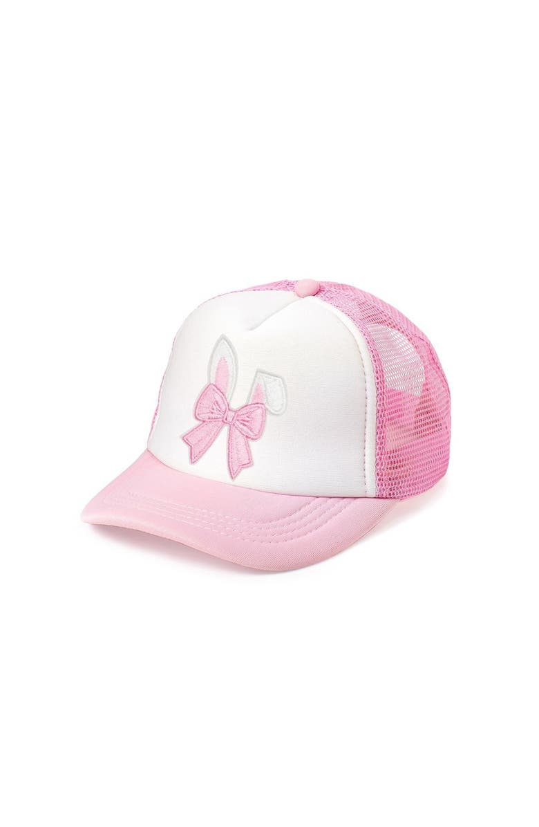 Sweet Wink Bunny Bow Easter Patch Trucker Hat, Main, color,