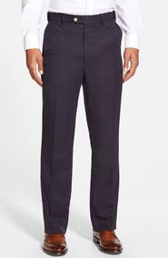 Berle Self Sizer Waist Flat Front Classic Fit Microfiber Trousers