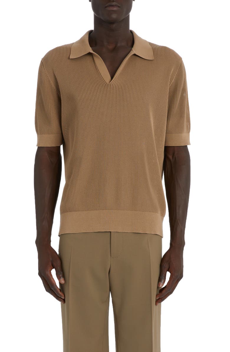 Dolce&Gabbana Johnny Collar Polo Sweater, Main, color, 