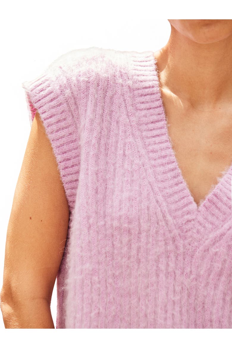 Knit V-Neck Vest Jumper, Alternate, color, Lilac