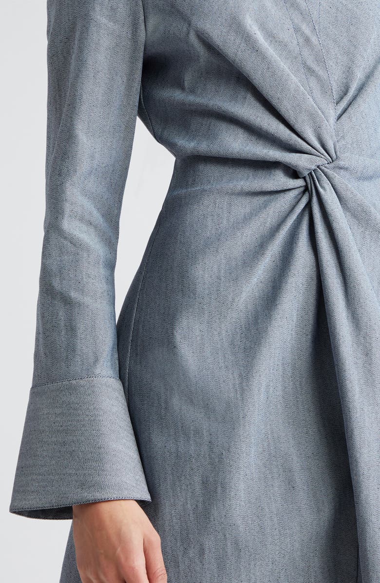 Cinq à Sept McKenna Twist Front Long Sleeve Denim Minidress, Alternate, color, 