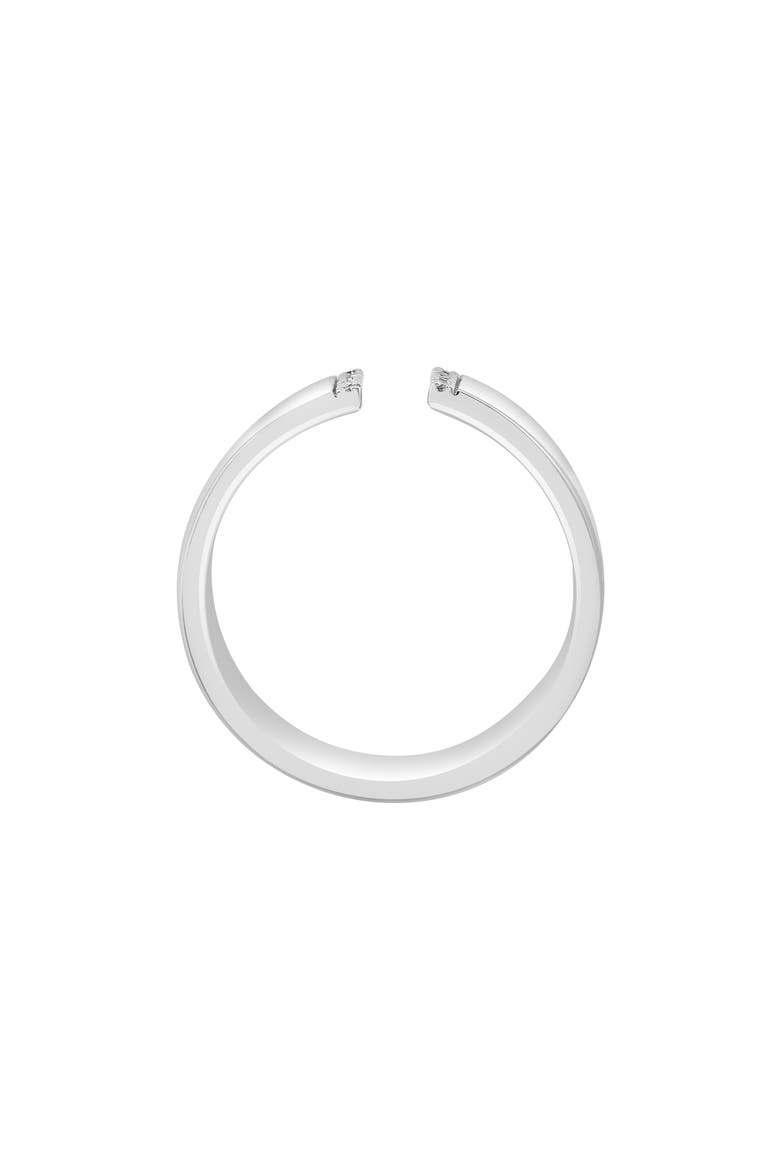 Sterling Silver Pavé Diamond Open Band Ring - 0.05ct. - Size 7, Alternate, color, SILVER
