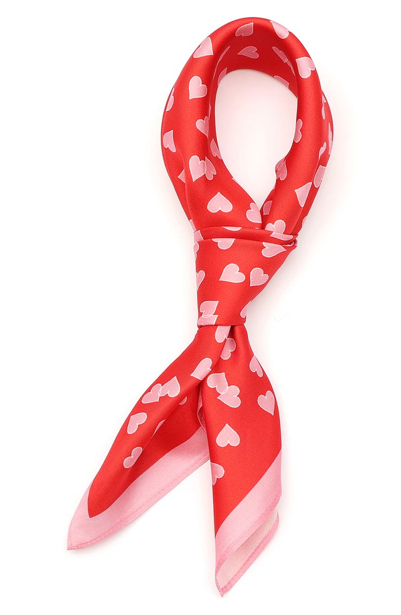 Kate Spade New York heart links silk bandana scarf, Alternate, color,