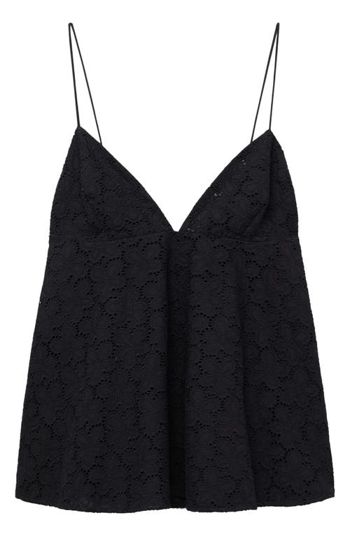 Mango Zlata Eyelet Babydoll Camisole In Black