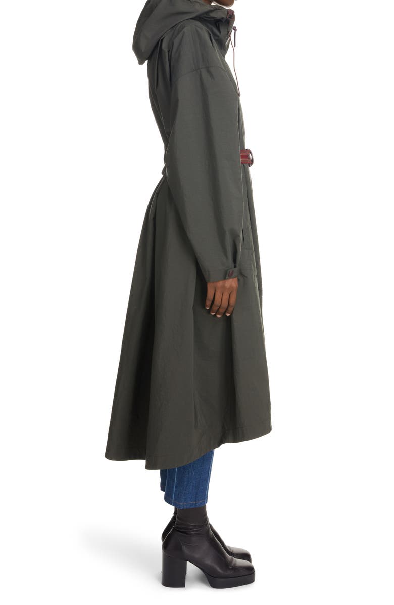 Chloé Hooded Three-Quarter Raincoat, Alternate, color, 