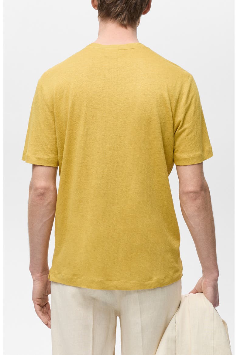 Slim Fit Linen Blend T-Shirt, Alternate, color, CURRY