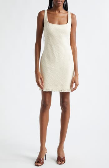 Staud Off-white Isabela Minidress In Ivory