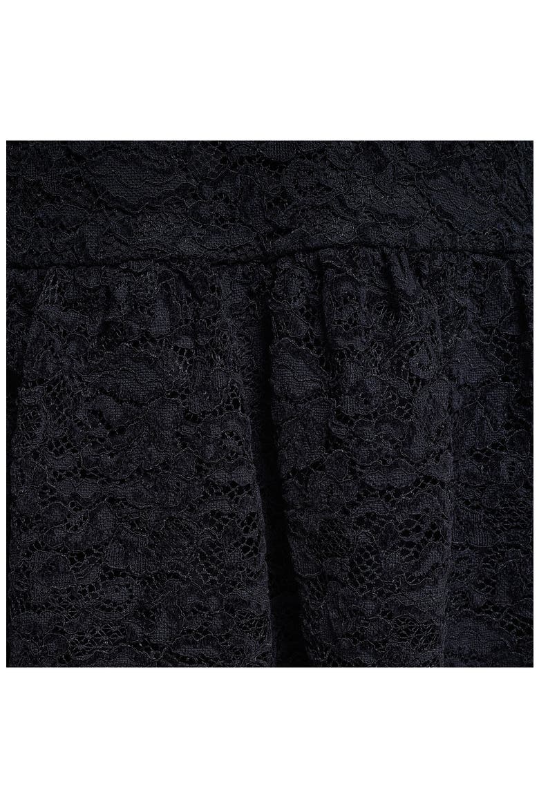 Crystal Collar Detail Lace A-Line Minidress, Alternate, color, BLACK