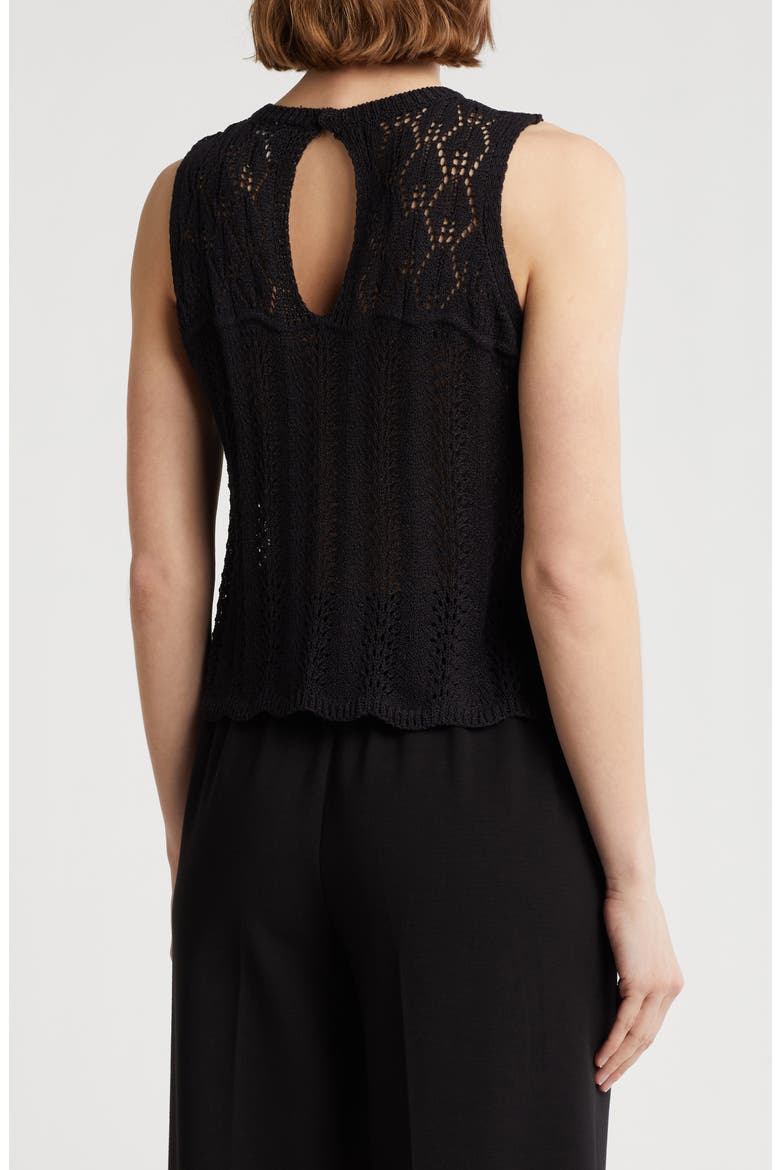 Sofia Pointelle Tank, Alternate, color, BLACK