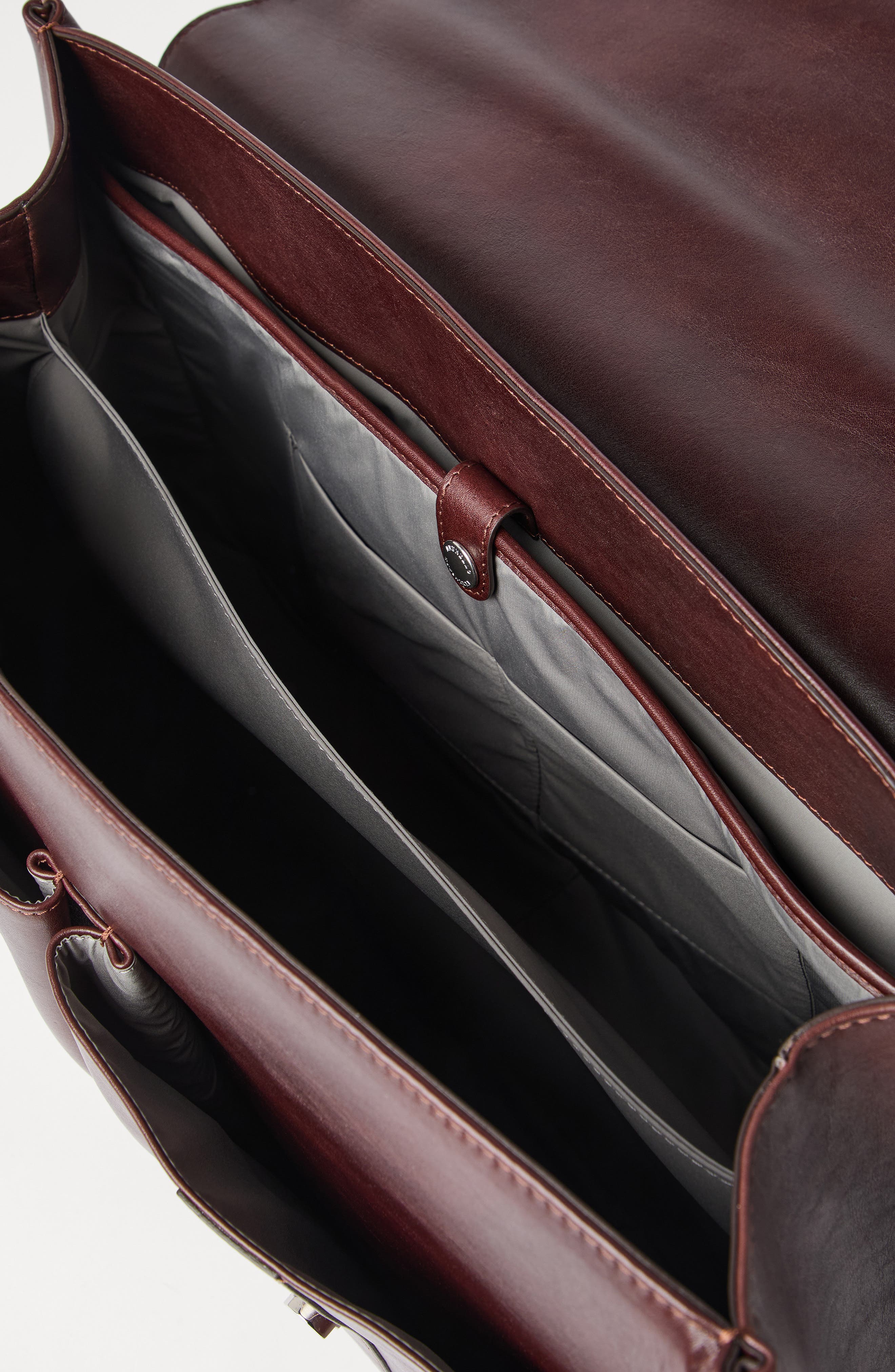 Brunello Cucinelli Calfskin briefcase, Alternate, color, Burgundy
