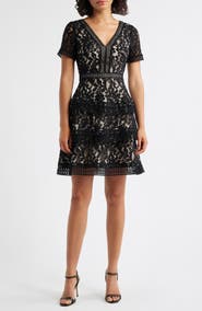 Eliza J Lace Tiered Dress