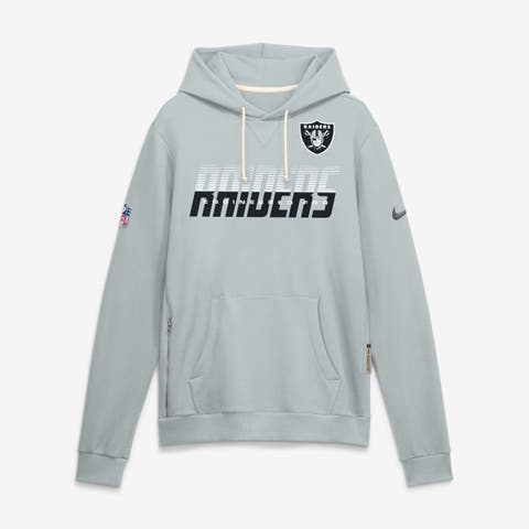 Men's Nike Silver Las Vegas Raiders Sideline Standard Issue Top Prospect Dri-FIT Hoodie