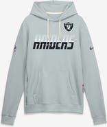 Nike Men's Nike Silver Las Vegas Raiders Sideline Standard Issue Top Prospect Dri-FIT Hoodie