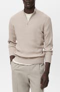 MANGO Rib Quarter Zip Sweater