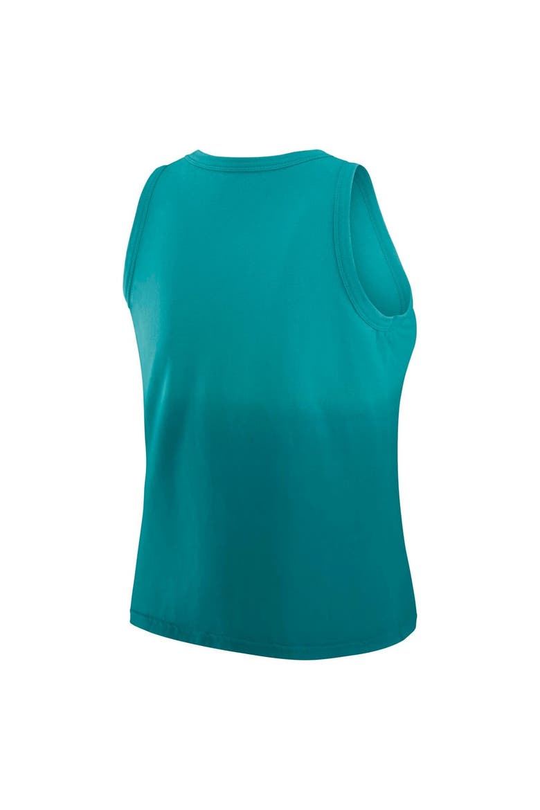 Women's WEAR by Erin Andrews x Gracie Hunt Aqua Miami Dolphins Ombre Tank Top, Alternate, color, Aqua