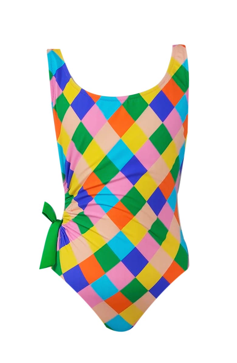 NESSI BYRD Kids' Cube Pattern Multicolor One-Piece Swimsuit, Main, color, Multicolor