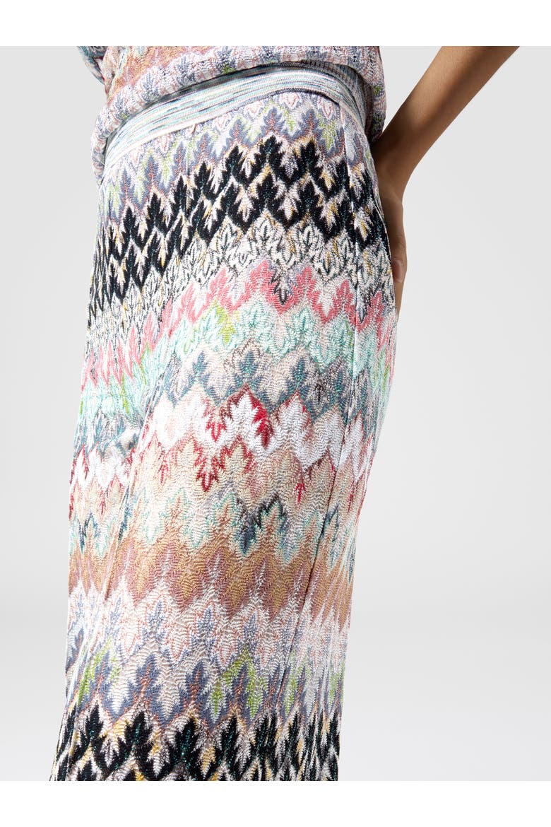 Wide-leg Trousers In Viscose And Cotton Lamé Lace Motif, Alternate, color, Multicoloured