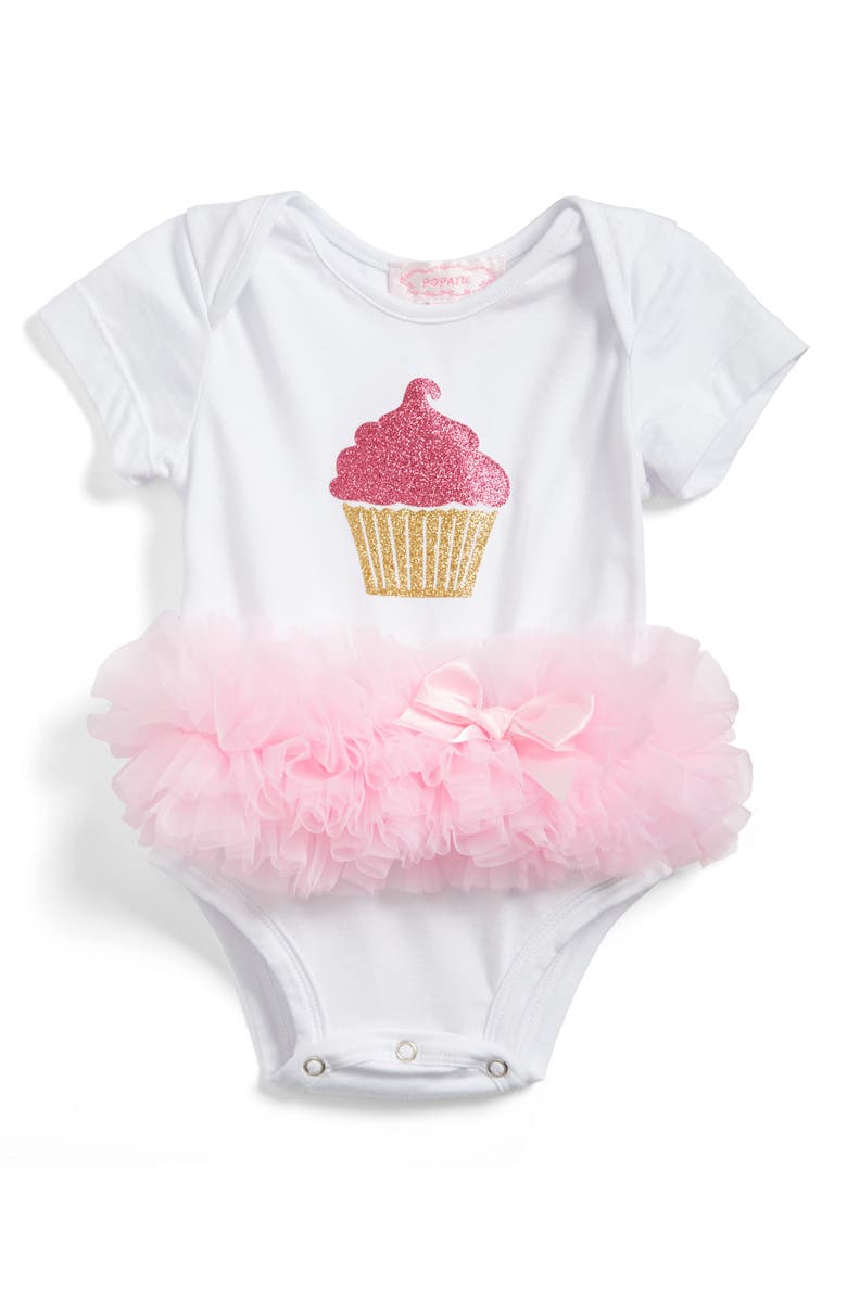 Popatu Cupcake Tutu Skirted Bodysuit, Main, color, 