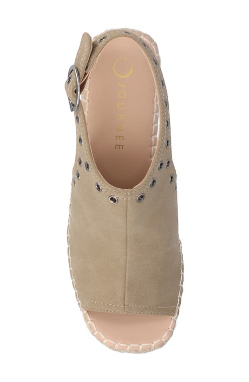 Journee Collection Crisie Espadrille Wedge Sandal In Taupe