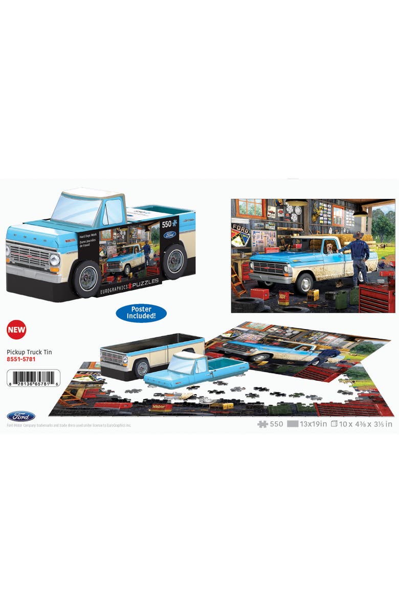 Eurographics Puzzle Tin Hard Days Work Ford Pickup 550 Piece Jigsaw, Alternate, color, Multicolored