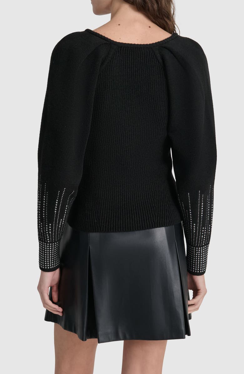 DKNY Studded Rib Sweater, Alternate, color,