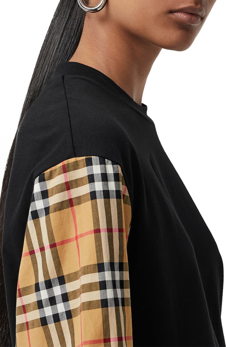 Burberry Serra Vintage Check Sleeve Tee, Alternate, color, 