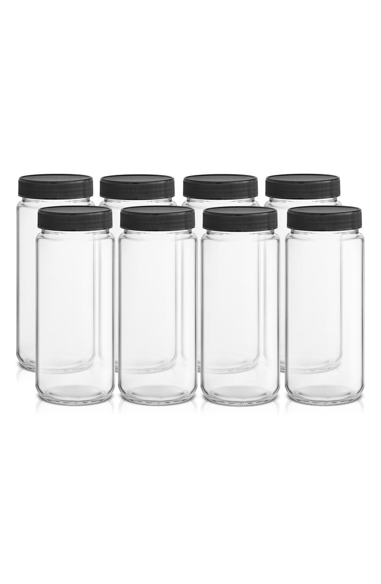 JoyJolt Set of 6 Reusable Glass Beverage Bottles - 16 oz., Alternate, color, Clear