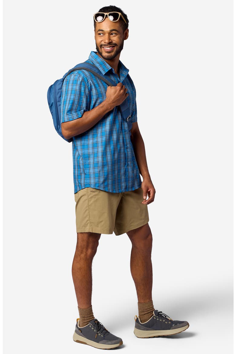 AirExchange SolarShield UPF Short Sleeve Button-Up Shirt, Alternate, color, NAUTICAL BLUE RANGER PLAID