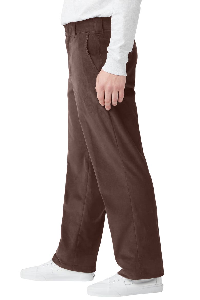 Flat Front Corduroy Pants, Alternate, color, CHOCOLATE BROWN