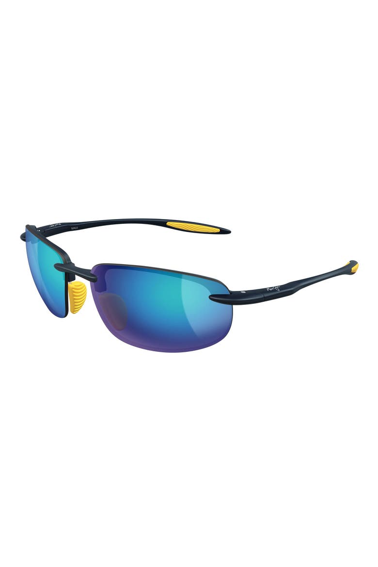 Hookipa Ultra 63mm PolarizedPlus2® Oval Sunglasses, Alternate, color, DARK BLUE / BLUE