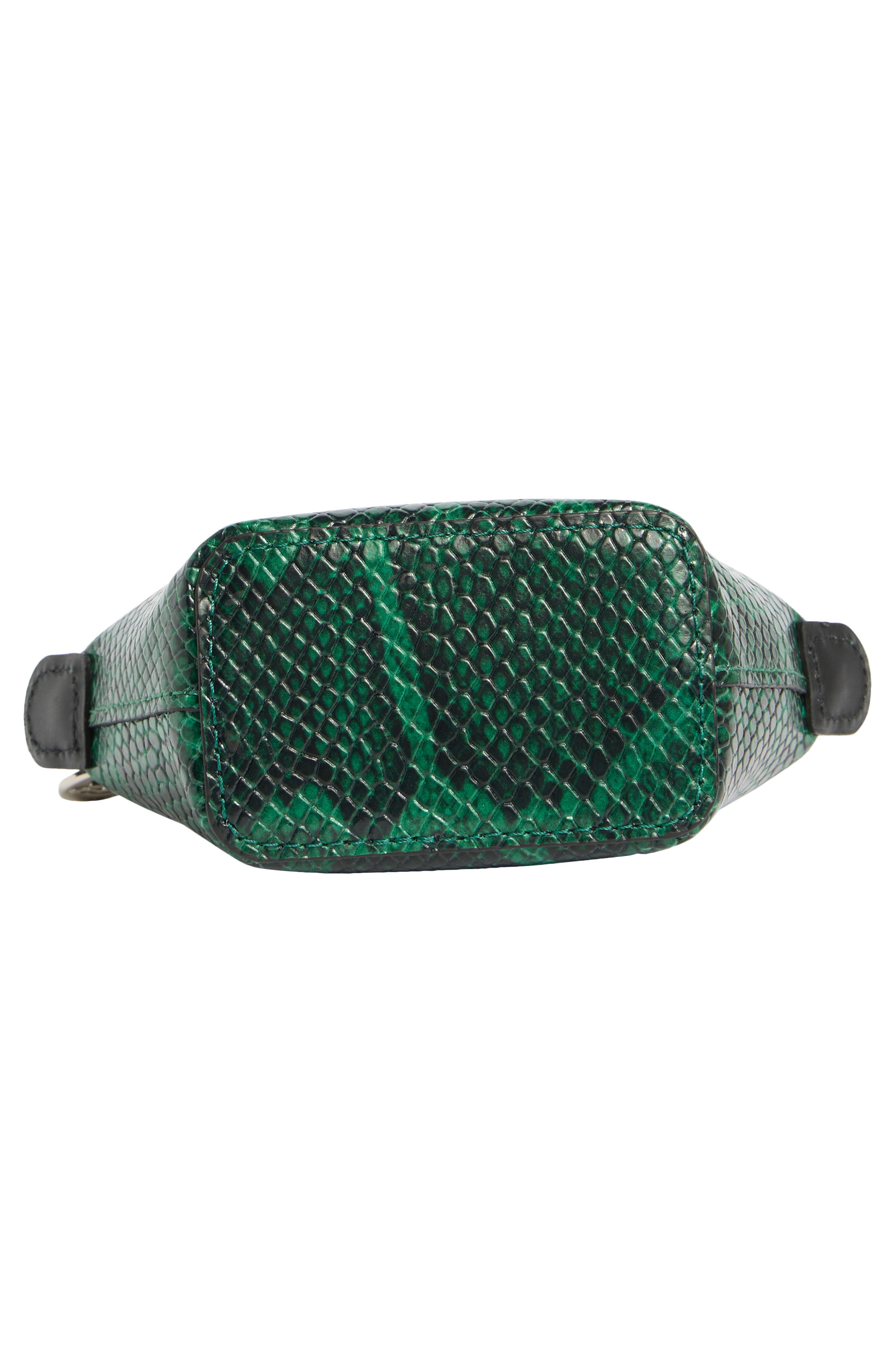 Longchamp Le Pliage Cuir Croc Embossed Extra Small Crossbody Bag, Alternate, color, Green