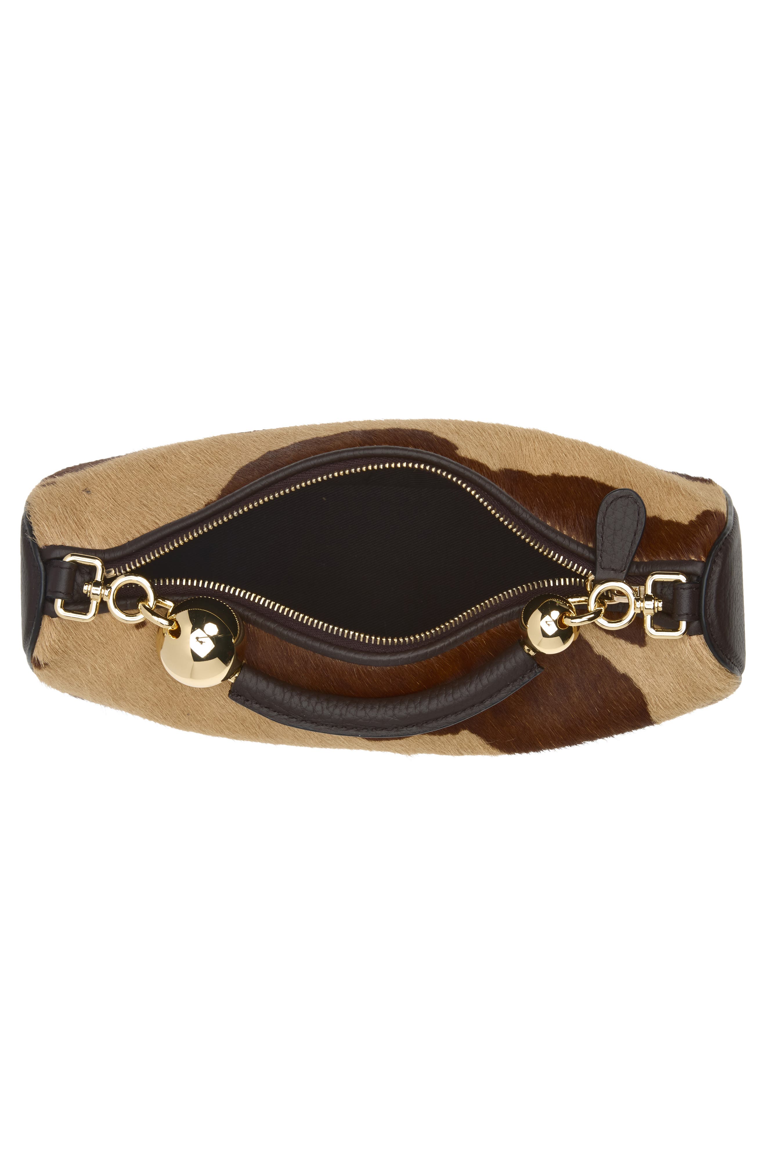 Mini Crescent Moon Genuine Calf Hair Shoulder Bag, Alternate, color, PRINTED SPOT