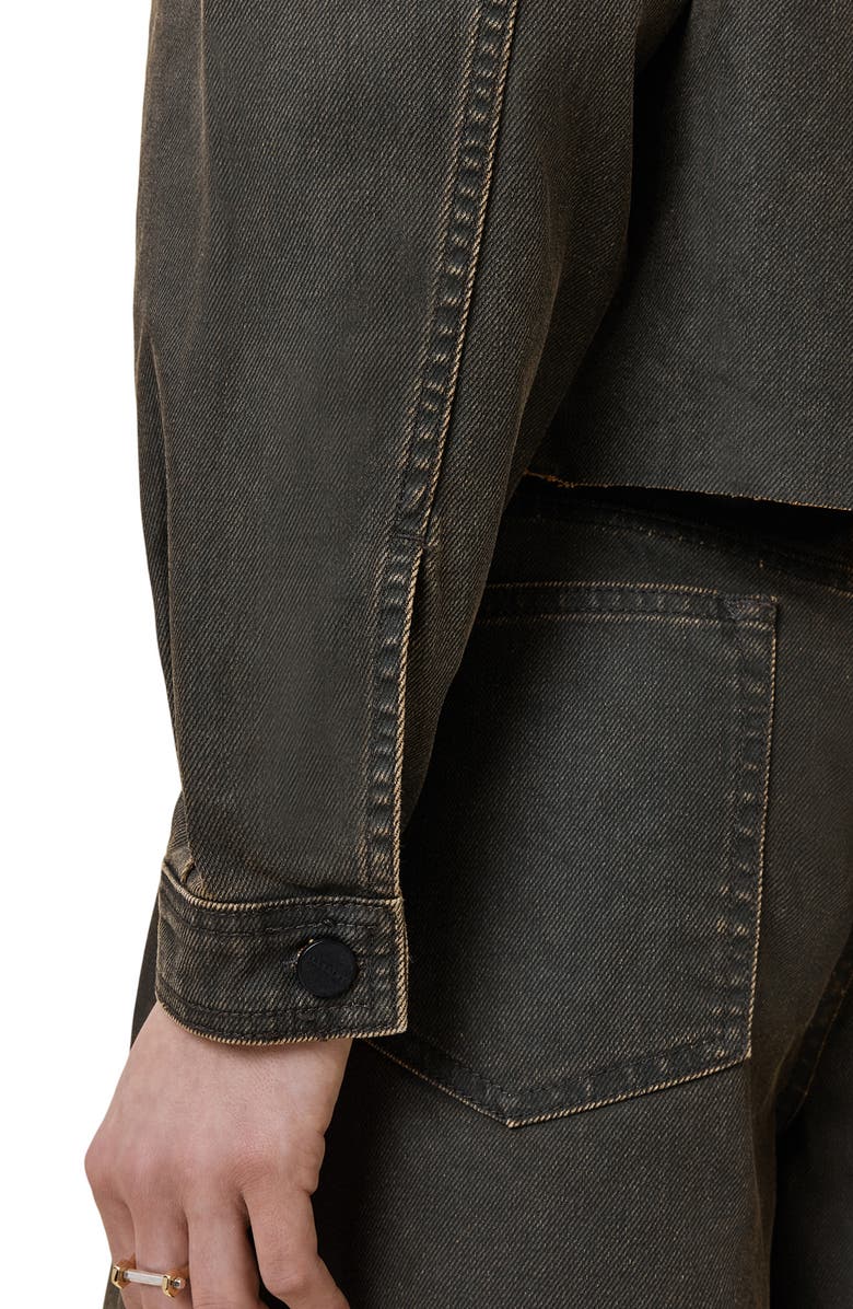 AllSaints Nicky Crop Denim Shacket, Alternate, color,