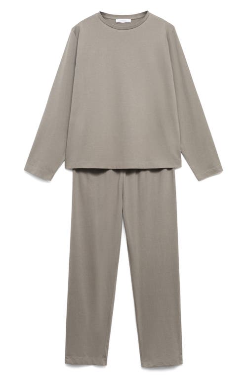 Mango Plain Cotton Pajamas In Animal Print