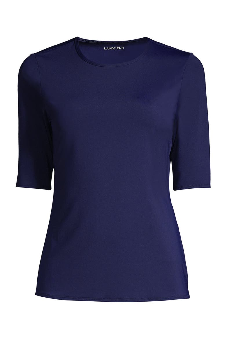 SunShade UPF 50 Elbow Sleeve Rash Guard Swim Tee, Alternate, color, Deep Sea Navy