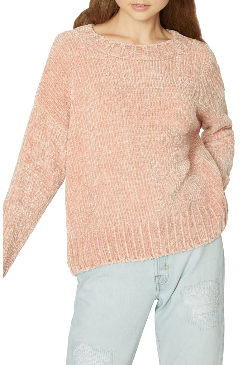 Chenille Pullover, Main, color, PINK SCTCH