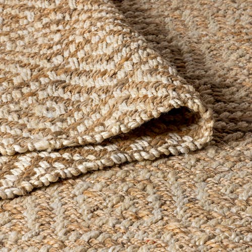 Jonathan Y Hira Hand Woven Diamond Chunky Jute Area Rug In Natural