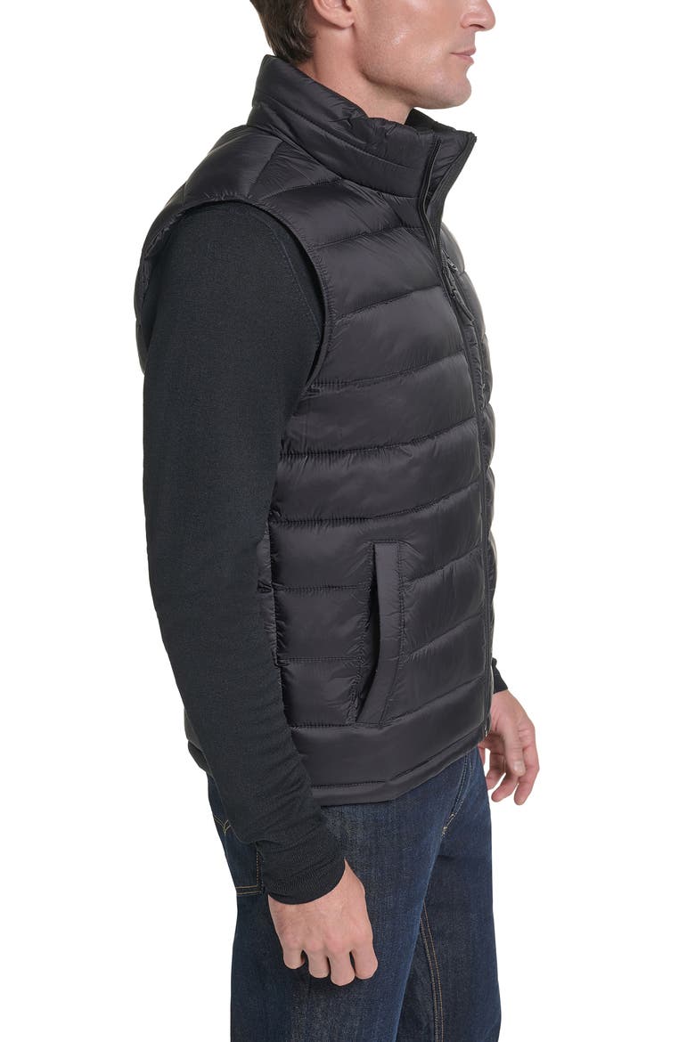 Quilted Zip Front Vest, Alternate, color, BLACK