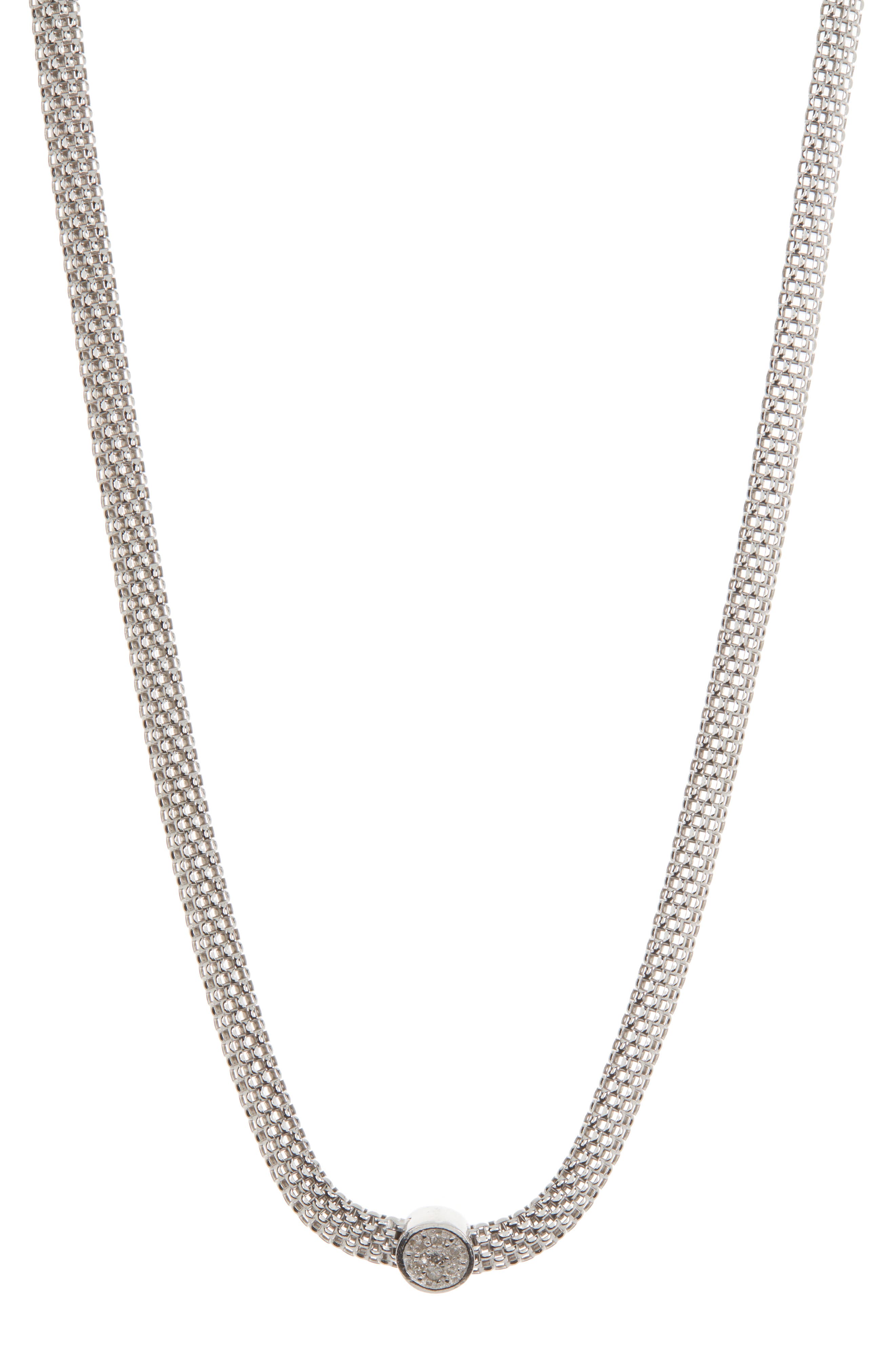 MESHMERISE 18K Rose Gold Plated Diamond Necklace - 0.06 ctw