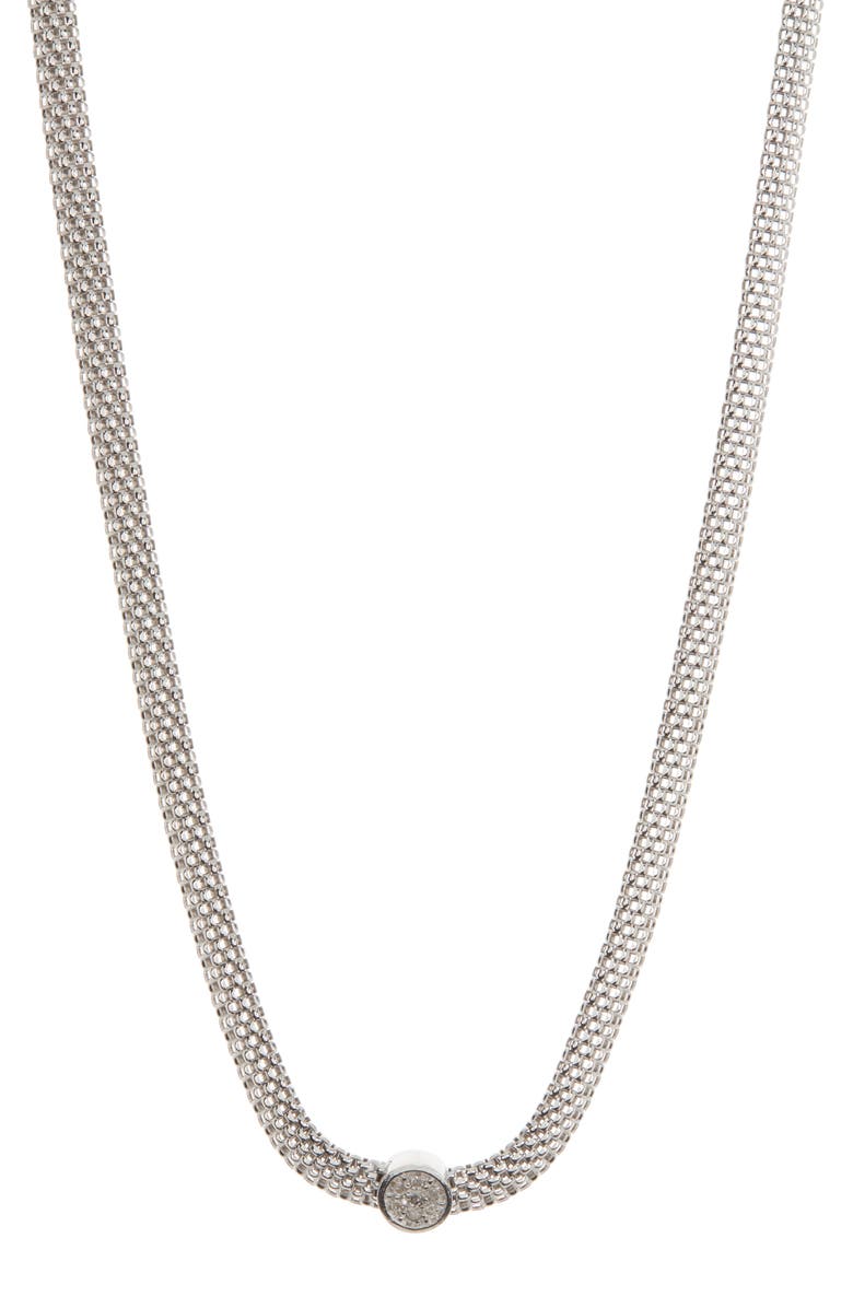 MESHMERISE 18K Rose Gold Plated Diamond Necklace - 0.06 ctw, Main, color, White Gold