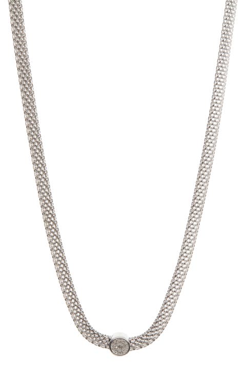 18K Rose Gold Plated Diamond Necklace - 0.06 ctw