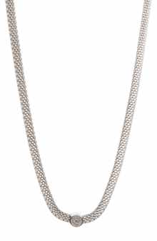 MESHMERISE 18K Rose Gold Plated Diamond Necklace - 0.06 ctw
