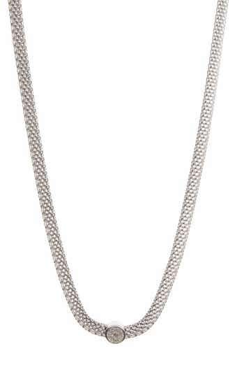 MESHMERISE 18K Rose Gold Plated Diamond Necklace - 0.06 ctw