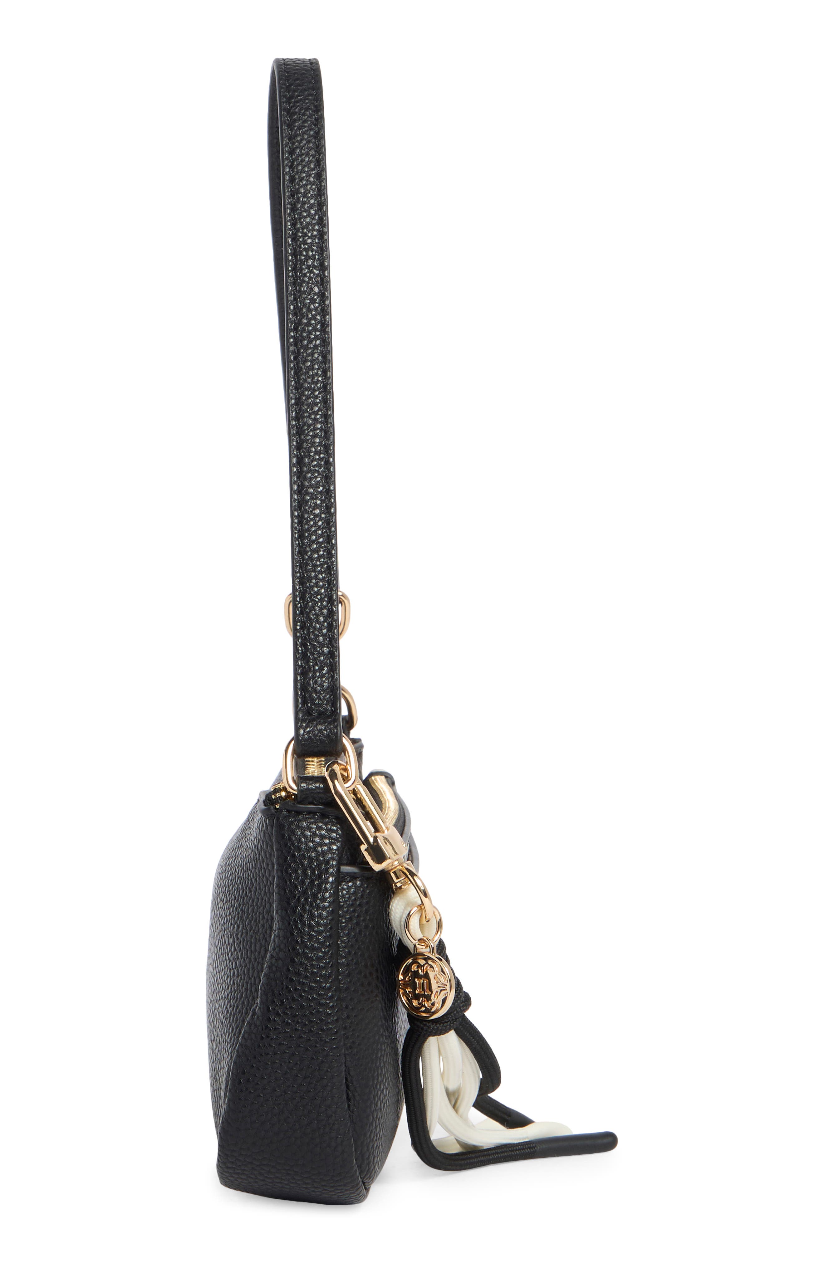 Nanette Lepore Margeaux Faux Leather Clutch, Alternate, color, Black - Heart Geo Black