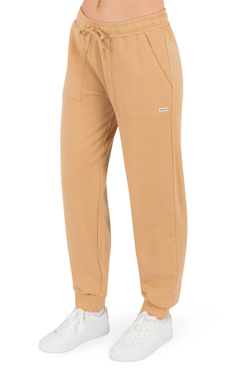 Hurley Stowe Tie Waist Joggers, Alternate, color, Tan