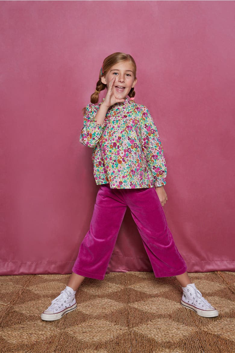 Kids' Ruffled McCall Top, Alternate, color, Magenta Floral