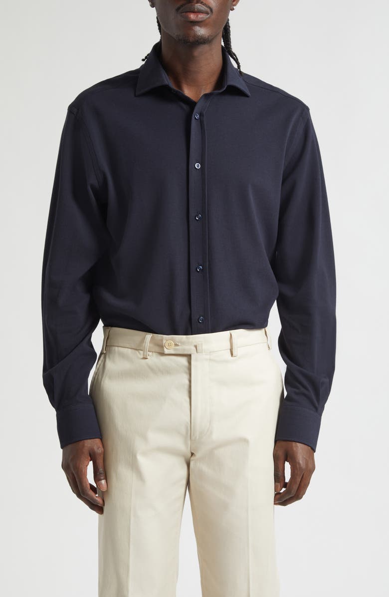Ralph Lauren Purple Label Aston Cotton Oxford Button-Up Shirt, Main, color, Classic Chairman Navy
