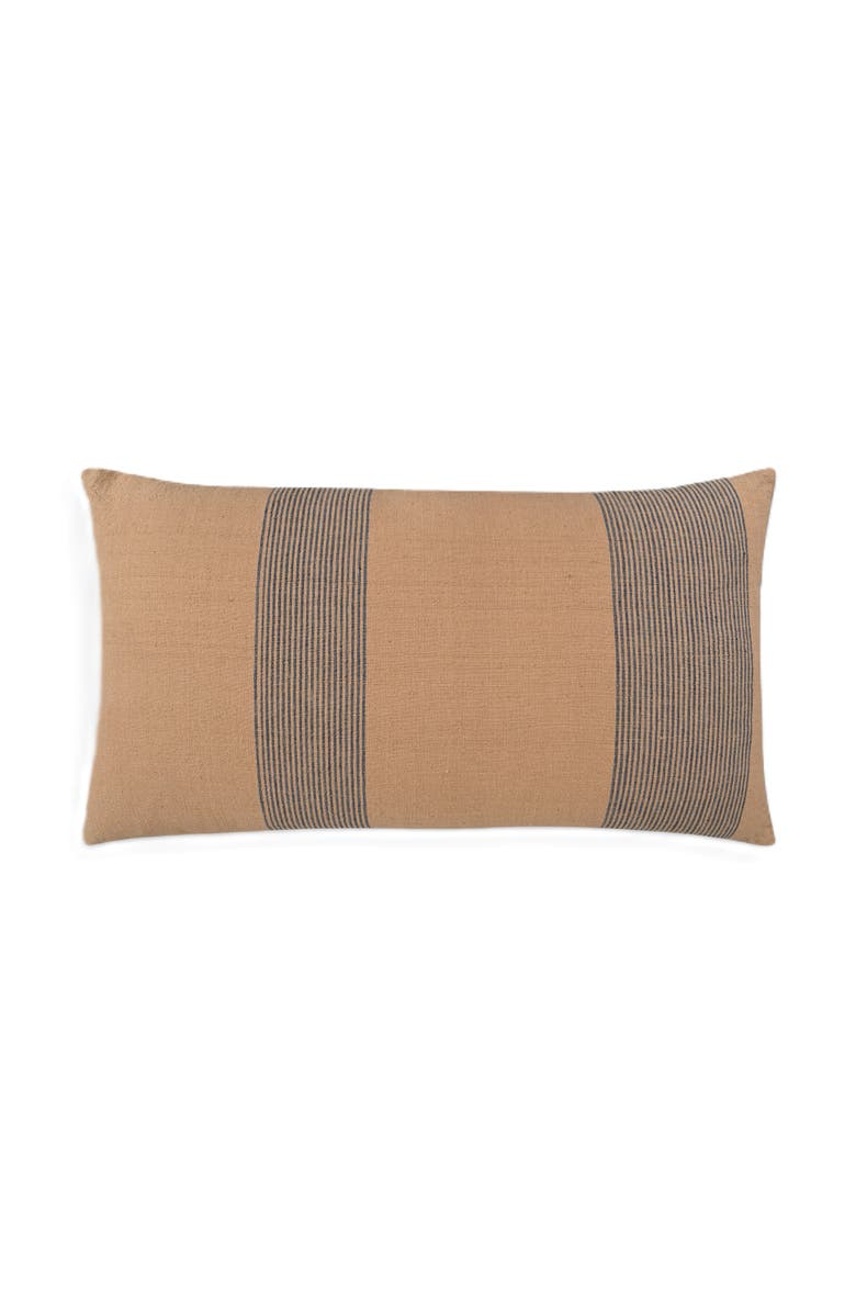 Naki & Ssam Modern Simplicity Brown Pin-Striped Lumbar Pillow - Cover Only, Alternate, color, Brown/Green
