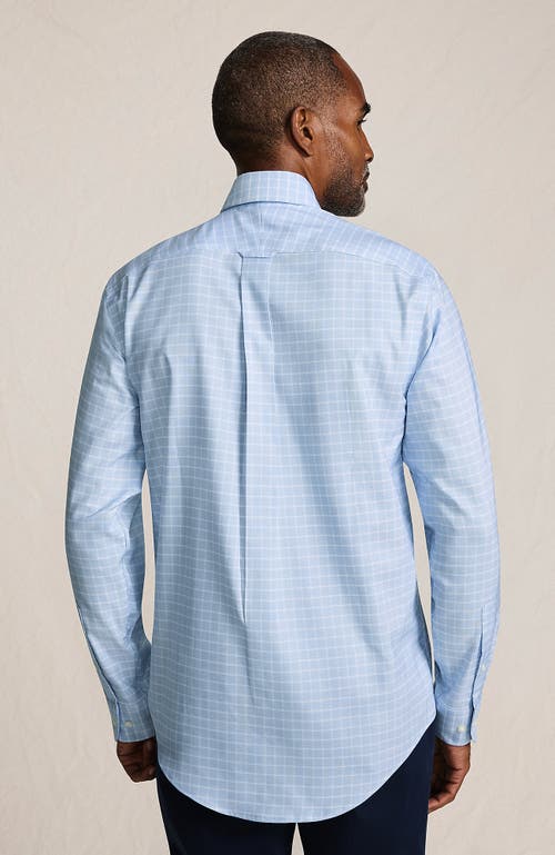 Lands' End Big And Tall Traditional Fit Pattern No Iron Supima Oxford Dress Shirt In Blue